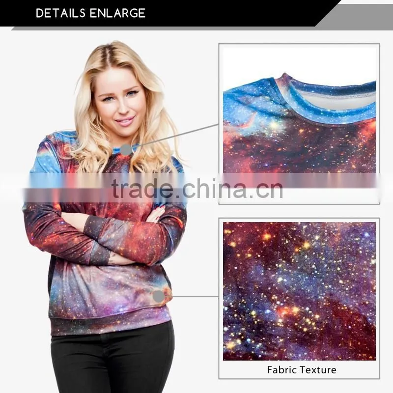 custom sublimation galaxy nebula 3d digital print fullprint crewneck sweatshirt spring autumn unisex custom oversized pullover