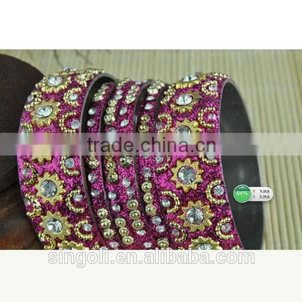 Vintage gold bangle sets pakistan ethnic jewelry exotic bracelet carved sunflower fabric bacelet 6 bangle collage jewelry sets