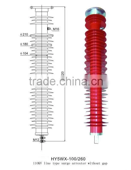 line type lightning arrester without gaps