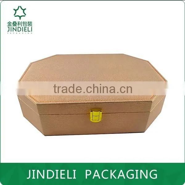 Hot sale elegant polygonal wood cosmetic box for sale