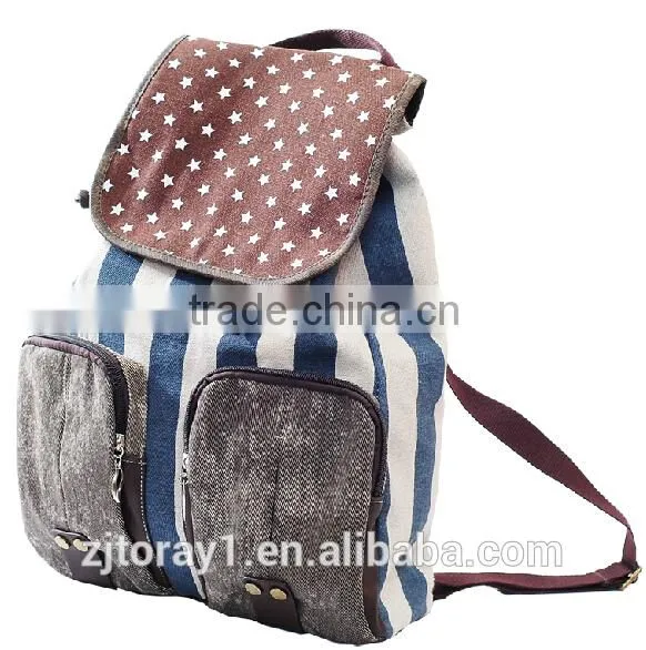 Girls Canvas Satchel Backpack Bag Satchel School Bag