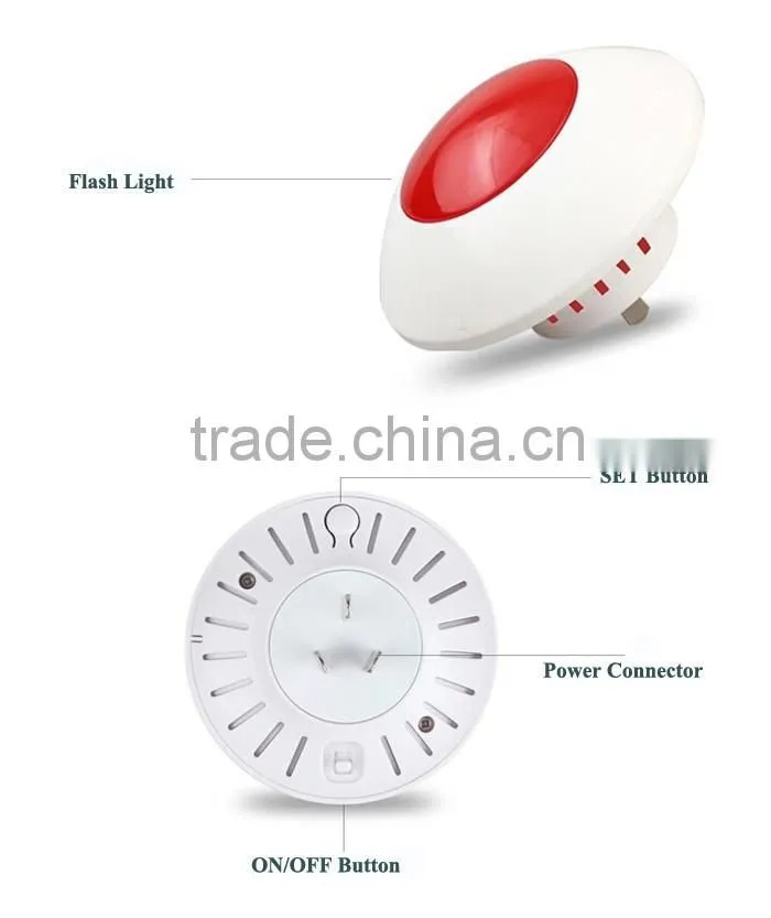 low price mushroom-shape two way power 110db sound wireless flashing light siren for alarm system