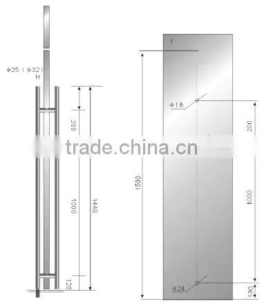 Industrial top sale stainless steel sliding dor pull handle with lock