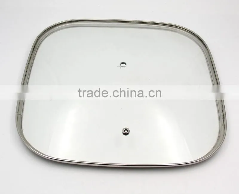 square or rectangle tempered glass lid for pan or pot