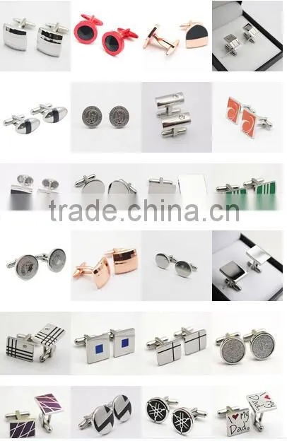 Korea shiny round mens black plated cufflinks