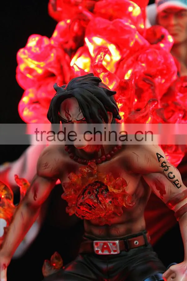 Wholesale 1/6 Scale LED Lighting Cartoon Figure One Piece ACE Japanese Anime Figure Custom Toy Factory