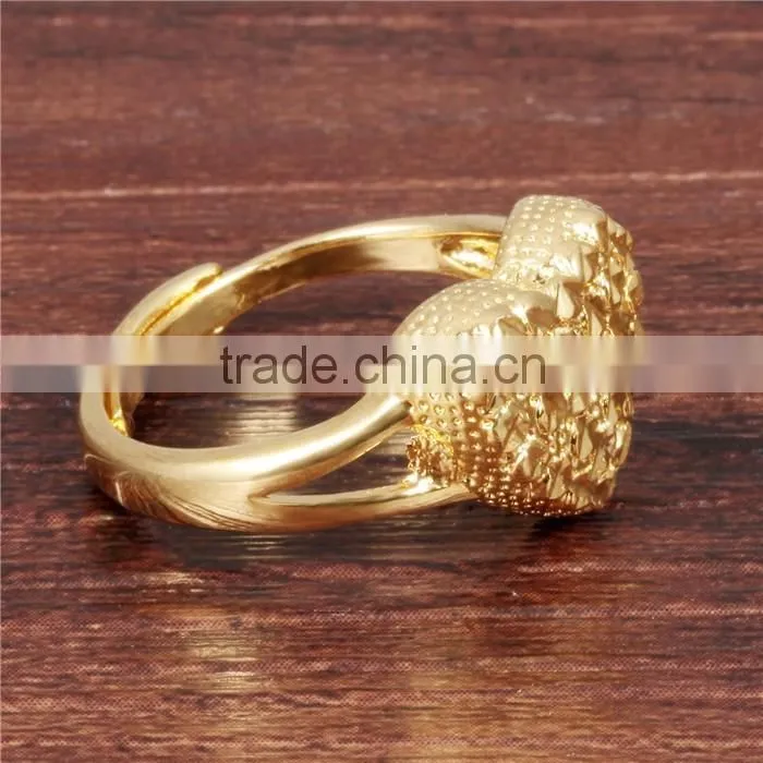 brass jewellery women heart 2016 fashion adjustable metal rings