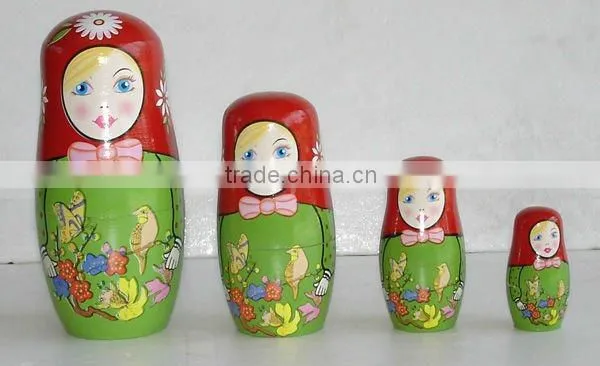 Beautiful wooden russian matryoshka nesting Dolls for 5 pc