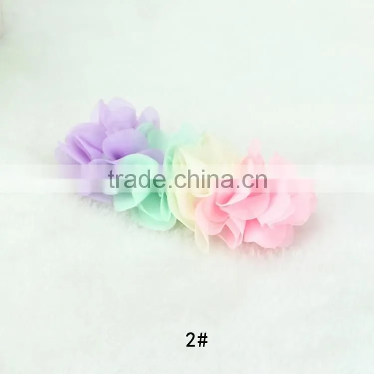 Diy chiffon flowers Colorful flowers,flowers for slipper,children's hair accessories