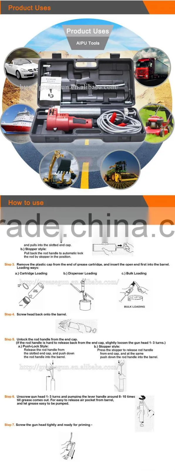 AAP hand grease gun for USA market, OEM order with more than 1,000,000 pcs each year, 12 years manufacturing experience
