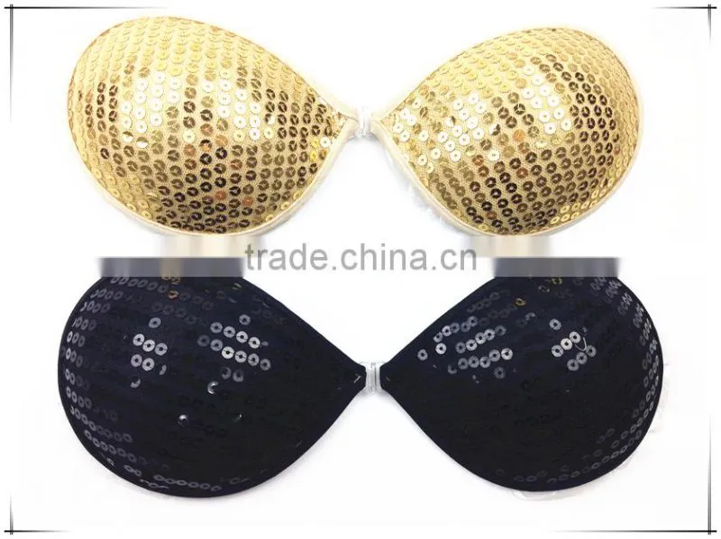 Invisible Breast lift up gold sequins underwear
