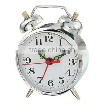 metal case mechanical alarm clock, wind up movement