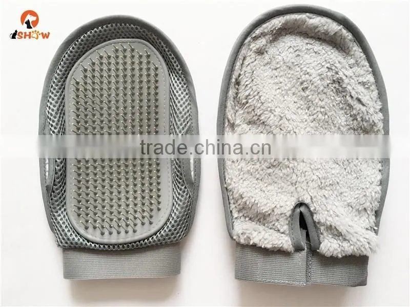 Two-sided Cat & Dog Grooming Glove - Perfect for Long & Short Hair - Pet Hair Remover from Furniture - Effective Shedding Brush