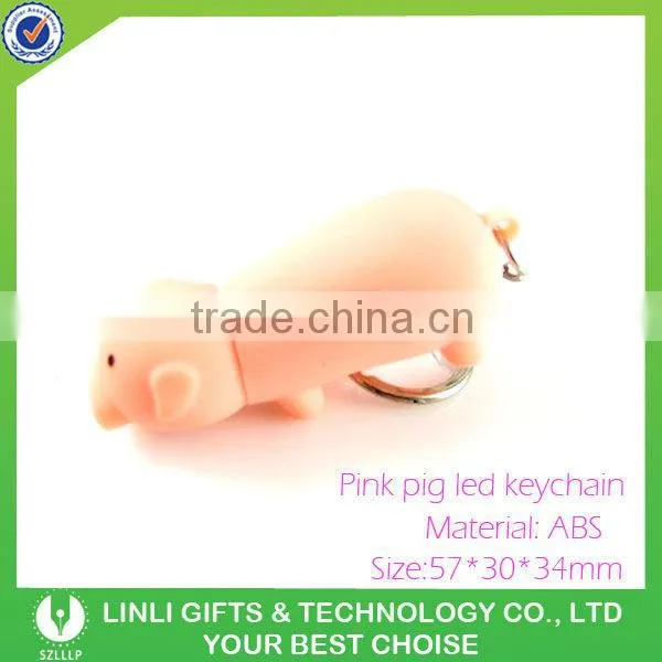 Kids Promotional Items Led Sound Little Pig Keychain,Led Pig Key Ring,Led Pig Key Chain