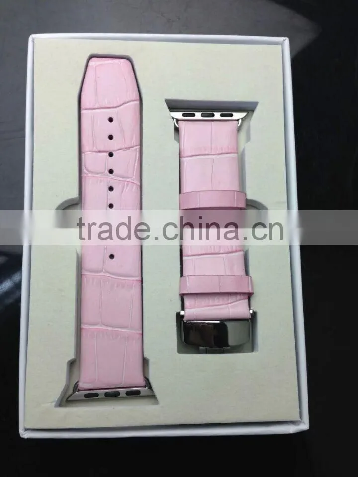 Best Price Pink Color for Apple Watch Bands , Colorful Leather Watchbands for Apple Watch