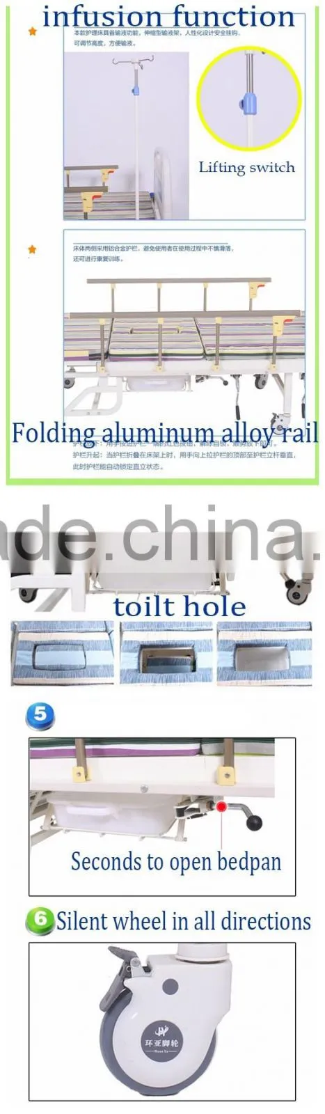 Portable Medical Equipment of Hospitable Bed for Patients