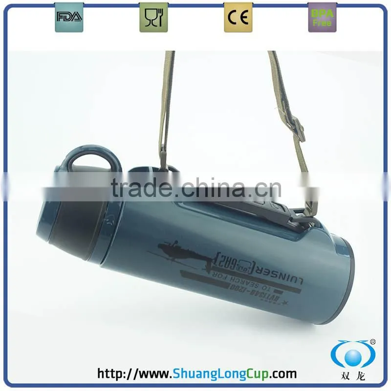 1.2L Plastic Thermos Flask with Stainless Steel Insulated Inner