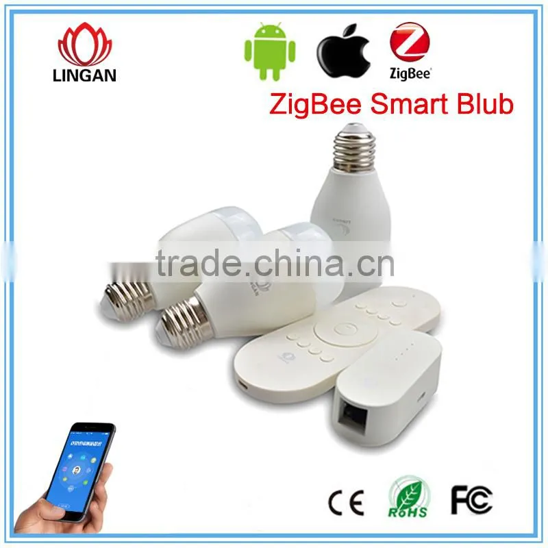 2015 new ablibaba product Zigbee control e27 6w led bulb smart lighting/internet remote control 6w LED smart lighting