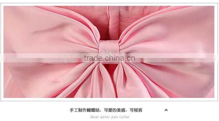 Wholesale high quality girls lace applique princess frocks pink chiffon maxi dresses TR-WS36