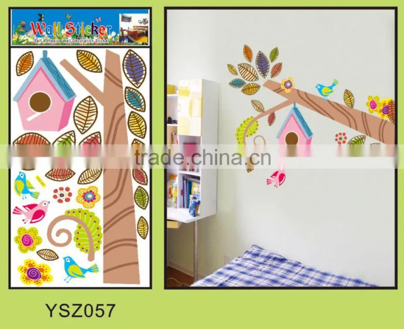 2014 hot sale custom wall sticker,tree wall sticker,5d home decor pvc wall sticker