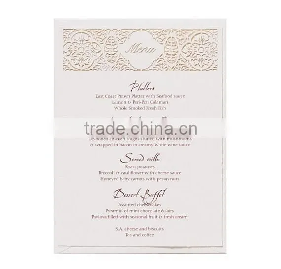 Intricate Laser Cut Lace White Personalised Luxury Wedding Day Invitation