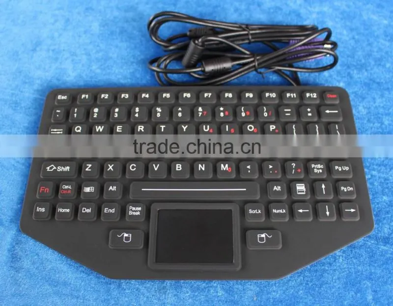 89keys industrial embedded silicon keyboard with touchpad and function keys