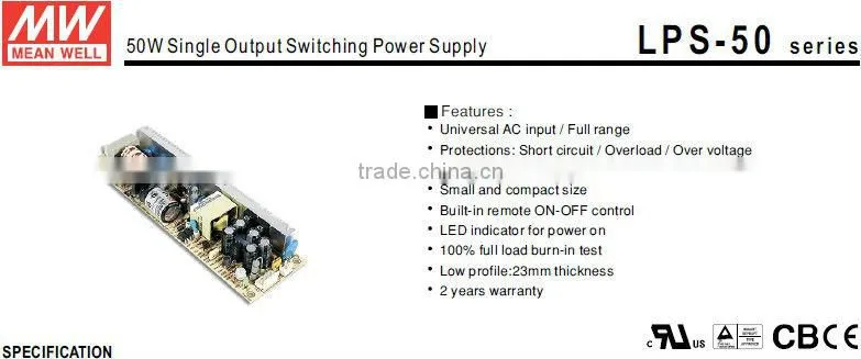 Meanwell 3.3v, 10a 50w ac-dc switching power supply switched mode power supply