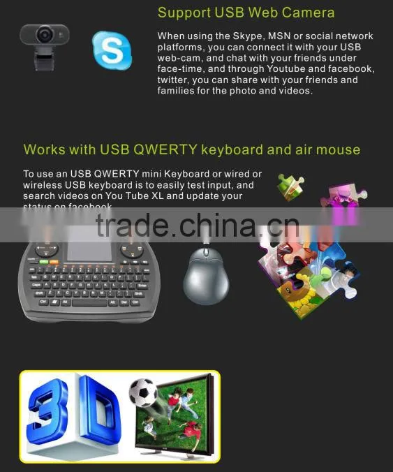 Best Android 4.0 PC Smart TV Box HD IPTV Player google tv remote