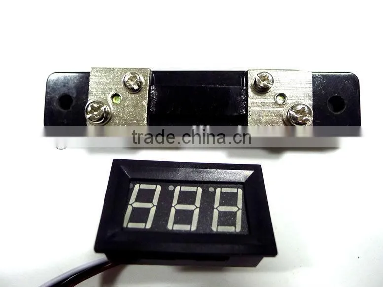 Blue LED display DC0 - 50A dc ampere meter with shunt