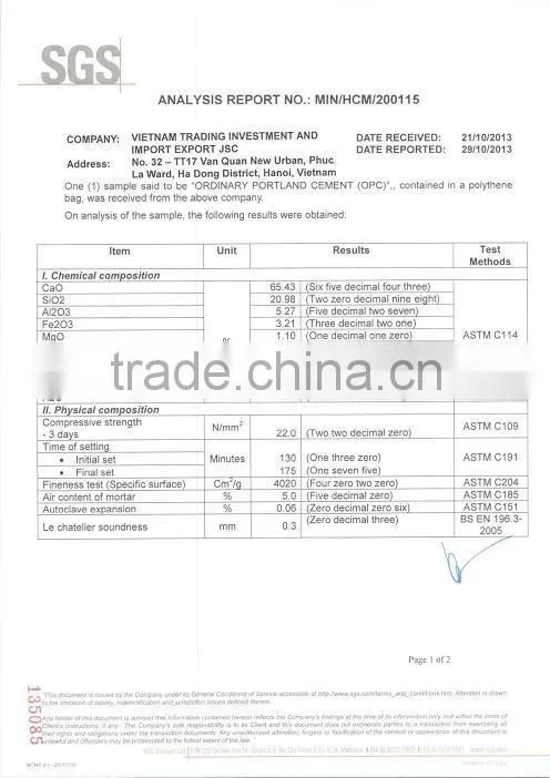 ( OPC ) Ordinary Portland Cement