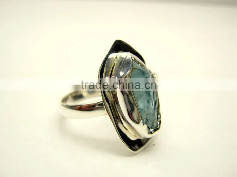 Blue Kyanite Raw Natural Gemstones Ring, Rough Gemstone Adjustable Rings, 925 Solid Sterling Silver Jewelry