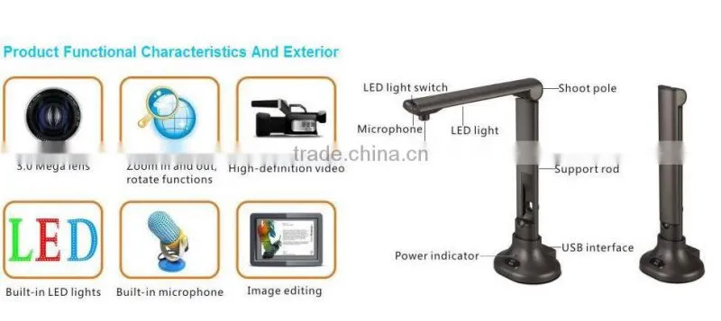 USB powered documnt camera,capturing document or 3D object to image easy and fast