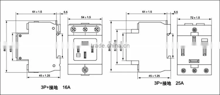 hight quality chenf AC30 module sockets Digital 25A three-phase four-wire 440v voltage socket