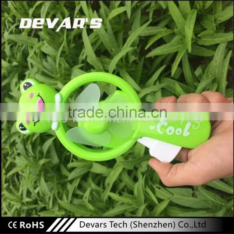 plastic dynamo hand press portable mini fan for kids