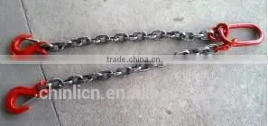 Galvanized chain with clevis or eye grab hooks on both end high test 5/16"X30' heavy duty tow chains