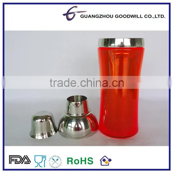 500ML S/S + Plastice Double-wall Cocktail shaker