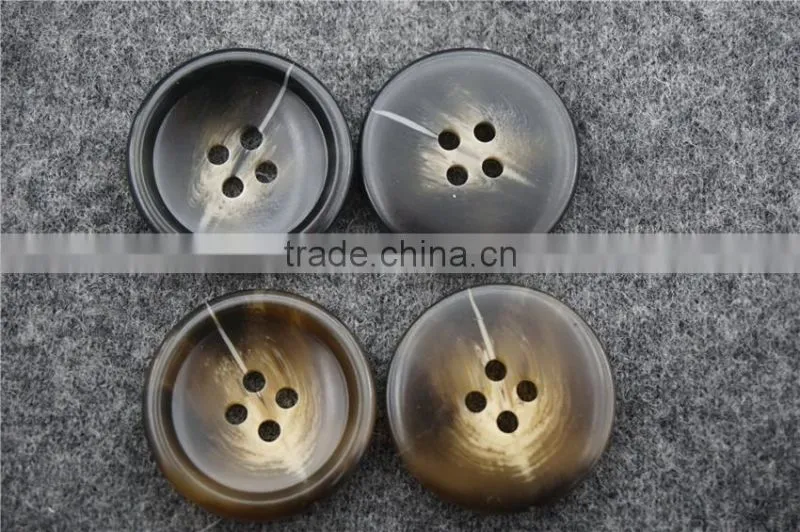 CAFE COLOR 4-HOLES RESIN FASTENER BUFFLO BUTTON FOR GARMENT
