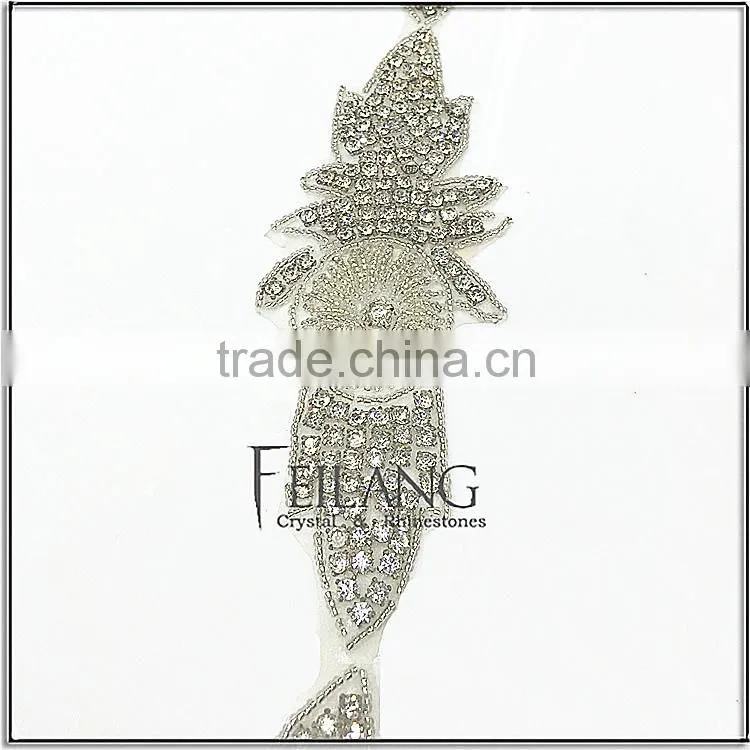 Decoration on shoes accessories Crystal Rhinestone Applique Trim