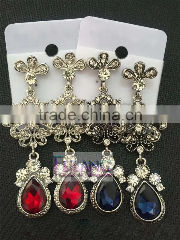 RetroStyle Drop Jewelry Earrings Hypoallergenic Red or Blue Earrings
