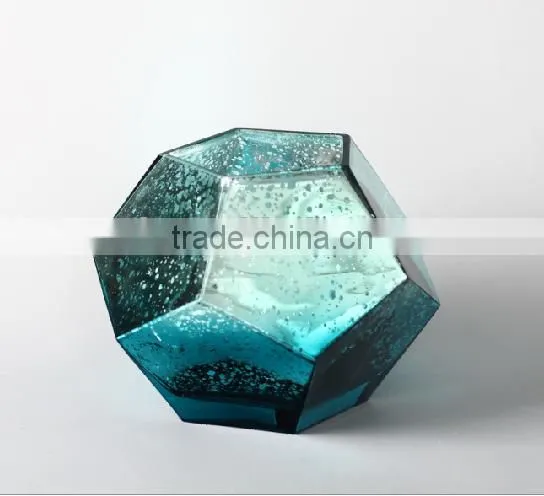 glass vase in geometric shape