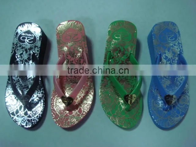 663 LOULUEN Wholesale Women EVA Slippers Ladies High Heel Flip Flops Customized