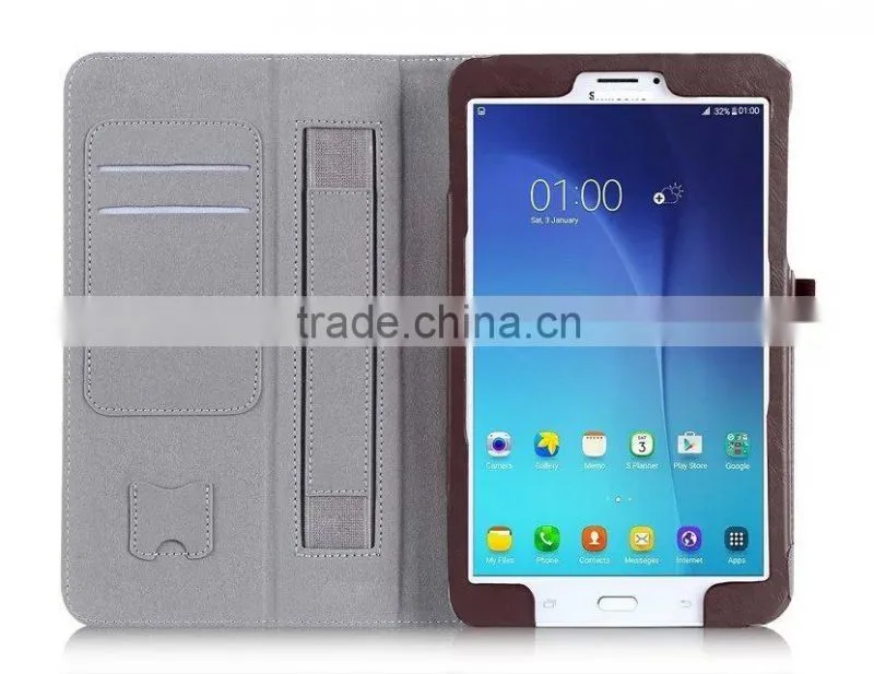 Handhold strip Classic stand PU leather flip cover case for Samsung Tab E 8.0