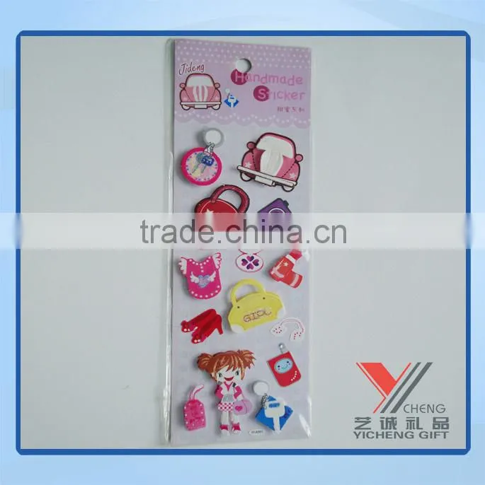 glitter 3D handmade sticker,diy handmade sticker
