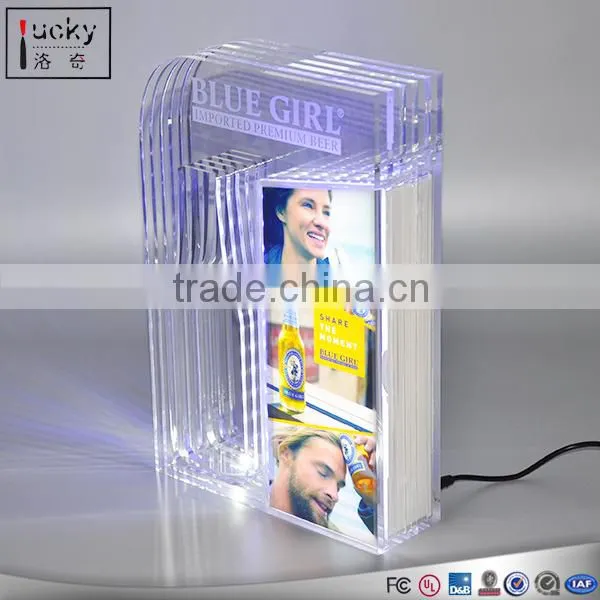 3 steps led light bar liquor display shelf custom all size wine bottle display stand