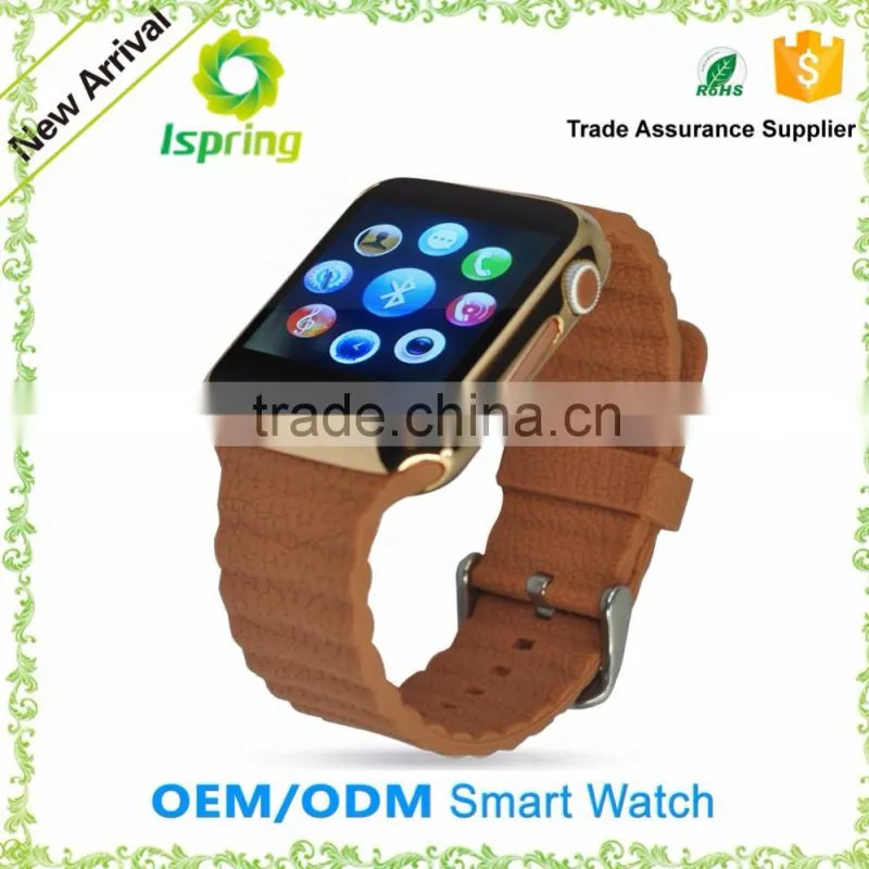 2016 Fashion Luxury Bluetooth Wrist Watch Men Use Android Cellphone Support Calendar Alarm System Watch Smart