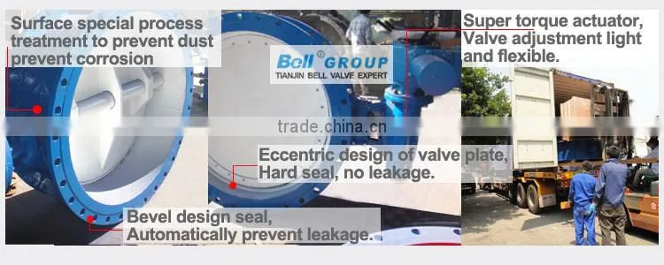 triple-eccentric electric butterfly valve for cement feeding