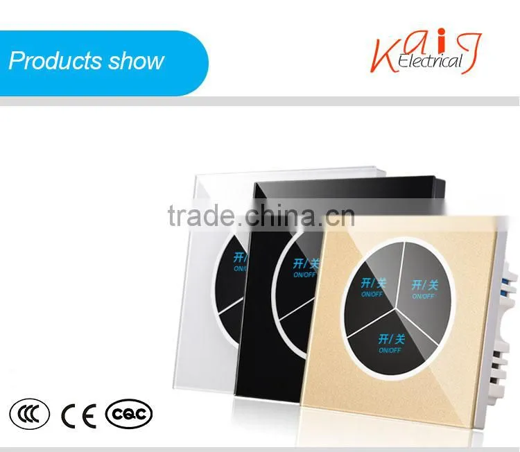 3 gang smart touch screen wall plate light switch 1000w