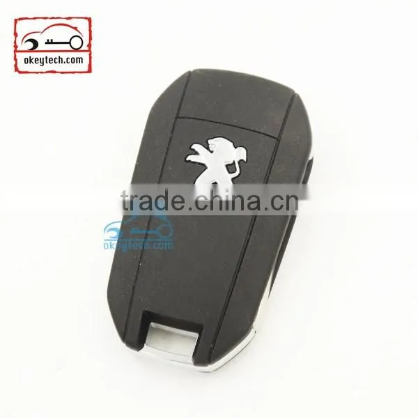 Okeytech Peugeot 206 modified flip remote 3 button key shell Car Key for peugeot 508 romote key shell