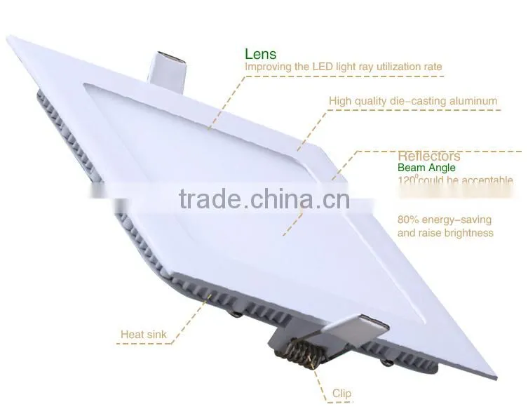 cheap price ultra thin recessed led downlight square 3w-24w
