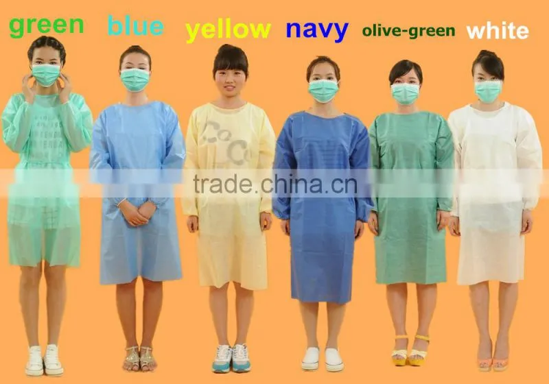 Cheap PP Nonwoven Medical Supply Surgical Disposable Hospital Gown